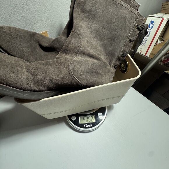 Nine West Krasher Boot Women 11 Brown Suede Distressed Lace Up Moto Western*flaw - Picture 10 of 10